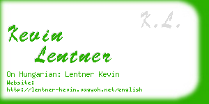 kevin lentner business card